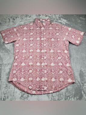 Reyn Spooner x Brooks Bros Hawaiian Regent Shirt Mens Sz L Nautical Boats
